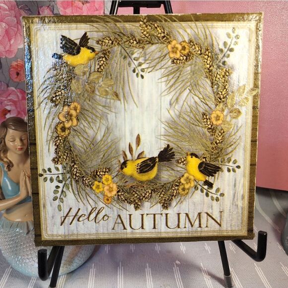 DECOUPAGE CANVAS PRINTS HELLO AUTUMN - Picture 1 of 1